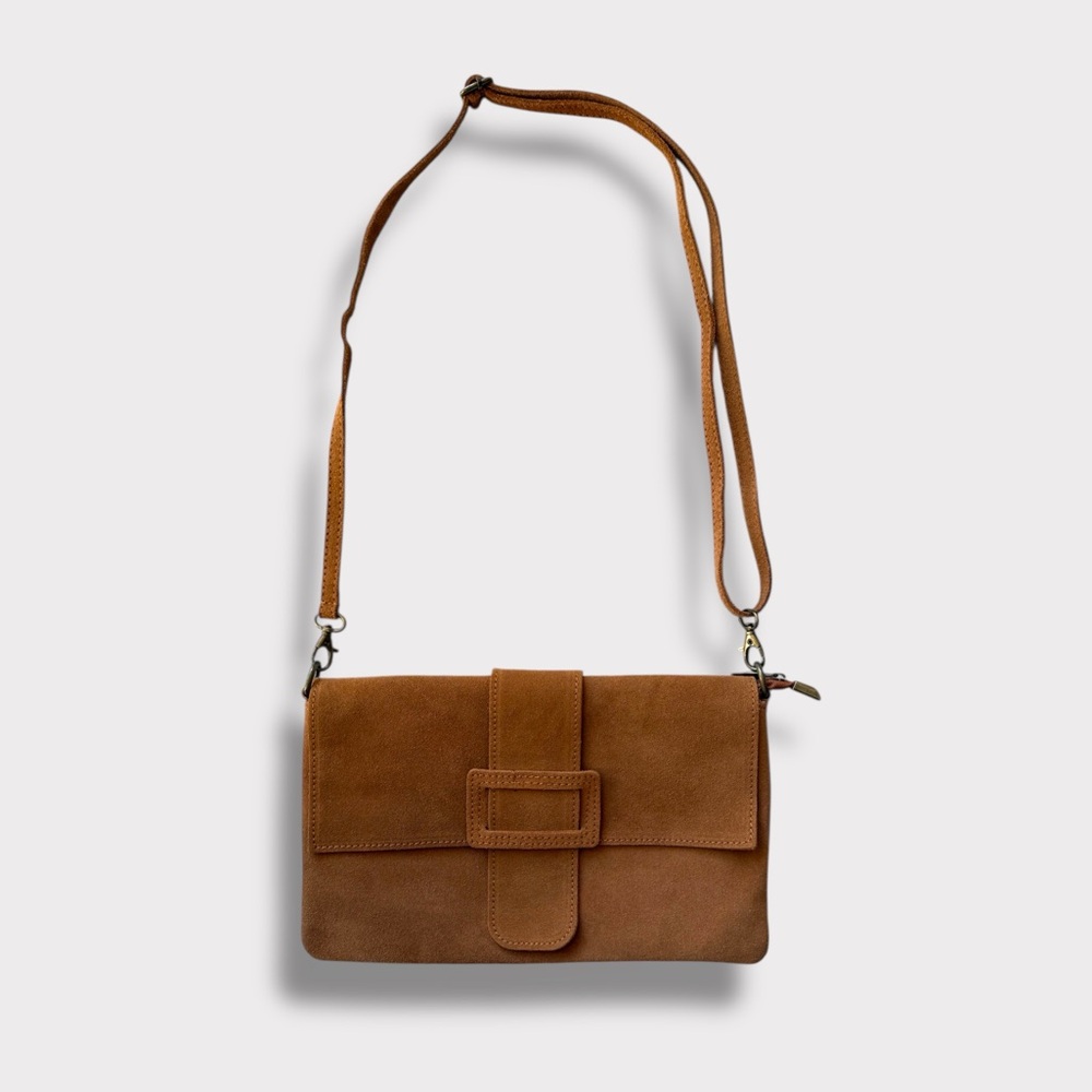 Loowie Suede Buckle Crossbody Bag - Picture 2 of 8
